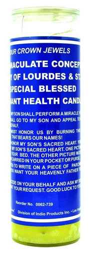 7 Sisters Of New Orleans 7 Day Glass Dressed Candle Radiant Health Immaculate Conception Special Blessed Yellow
